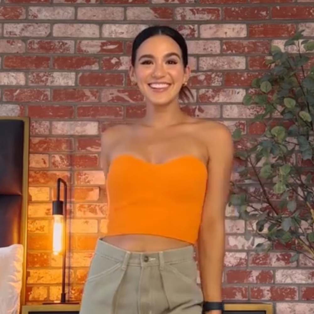 Princess Polly Tangerine strapless top
